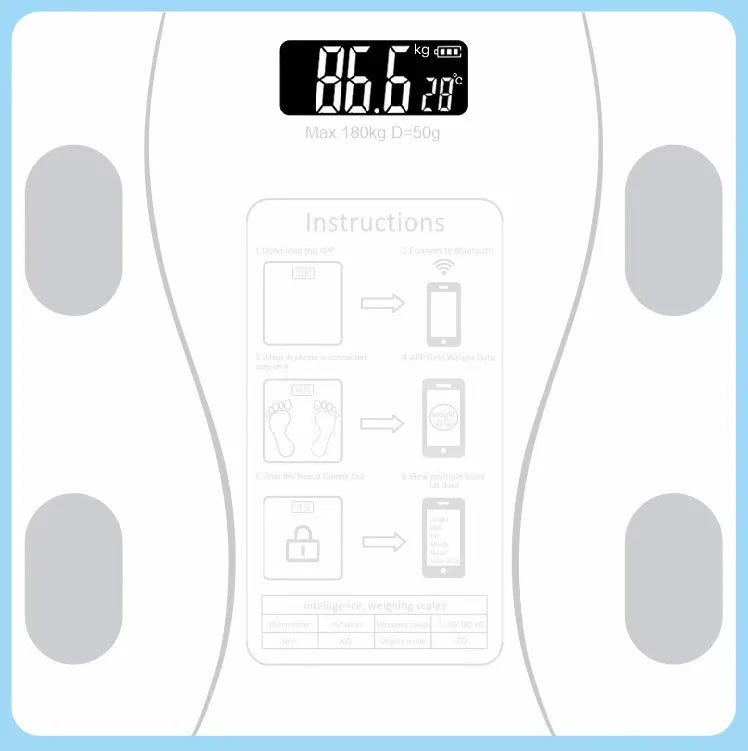 Body Fat Scale With Bluetooth Smart App For Body Composition