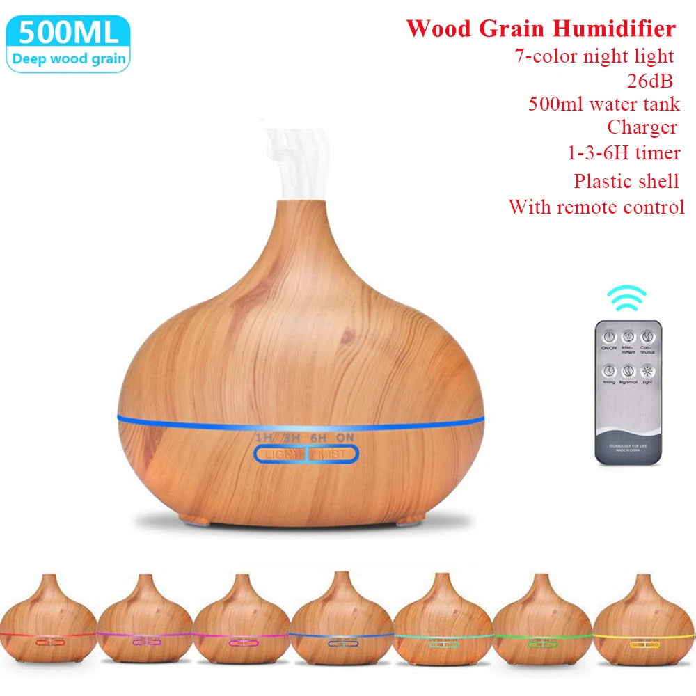 Thankshare Remote Control Humidifier Essential Oil Diffuser With LED