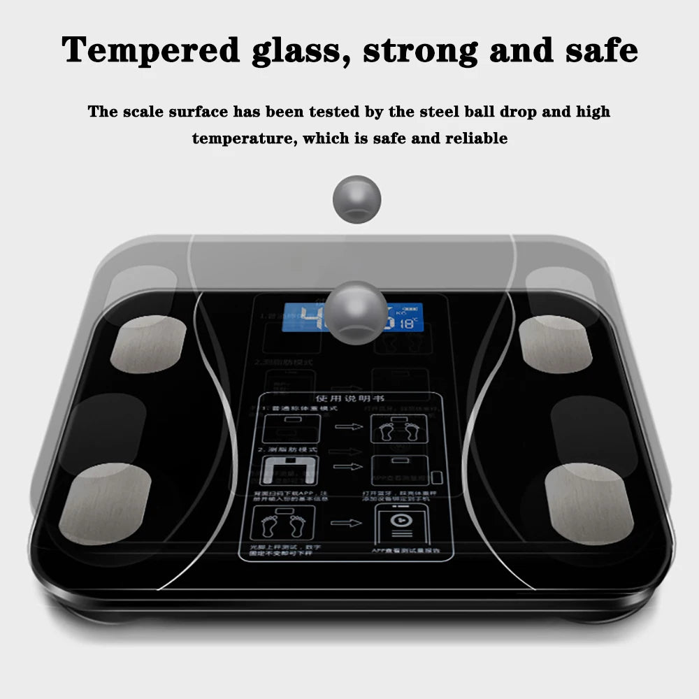 Body Fat Scale With Bluetooth Smart App For Body Composition