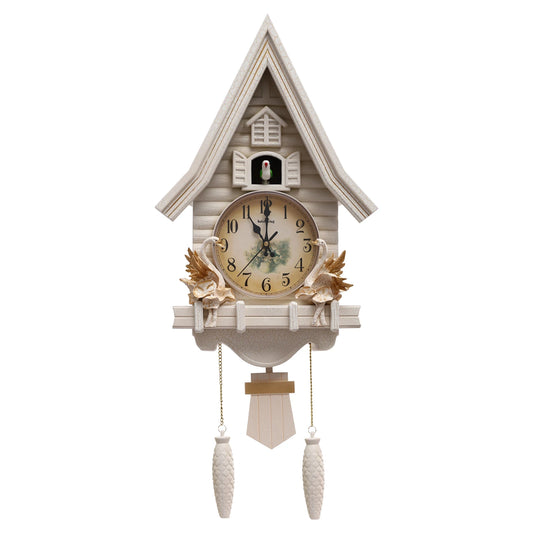 Modern Silent Cuckoo Wall Clock Battery Powered Adjustable Volume