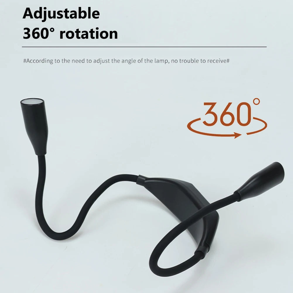 LED Neck Reading Light Flexible Book Lamp With Adjustable Brightness