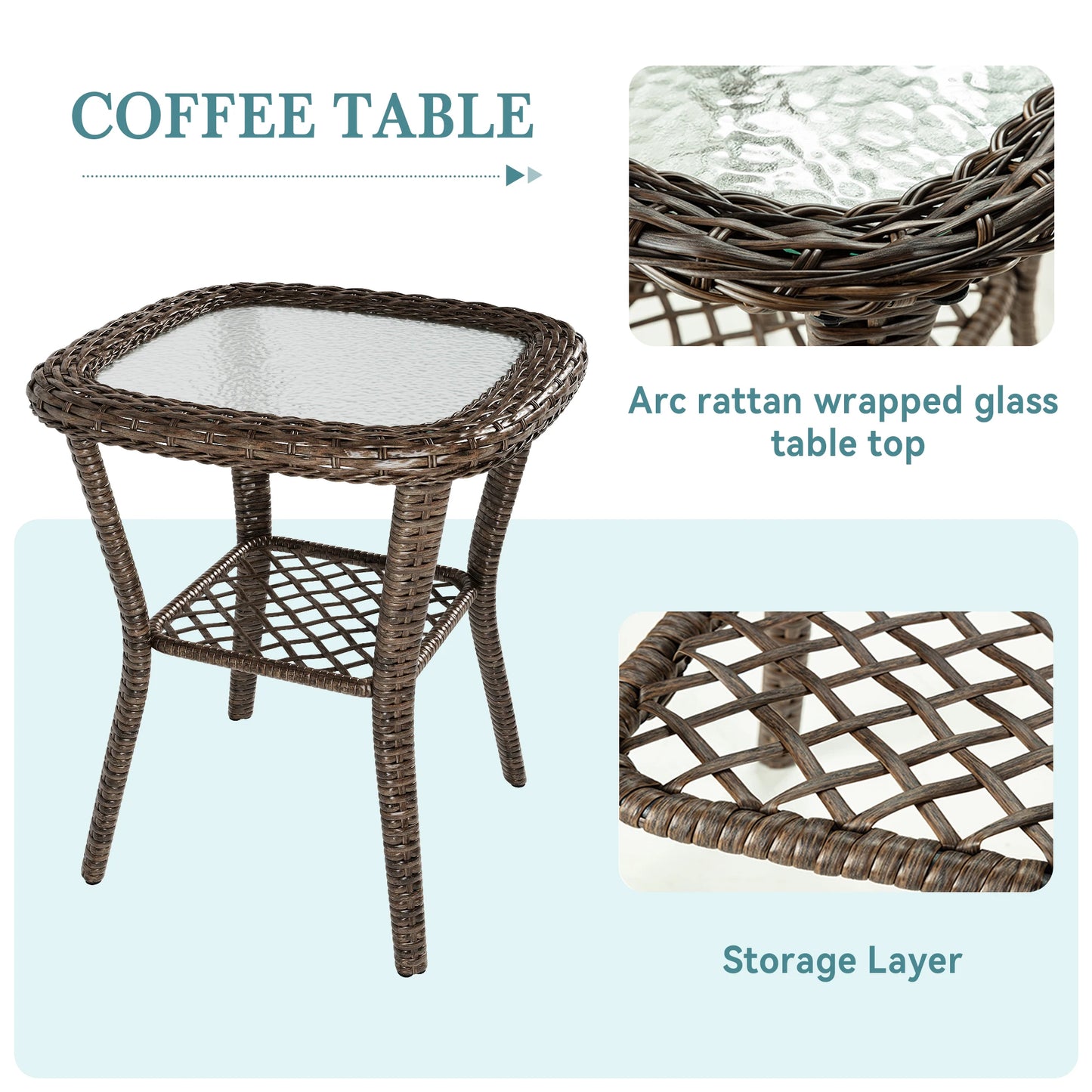 HOOMIC Outdoor Patio Furniture Set With Rotating Rocking Chairs Cushions