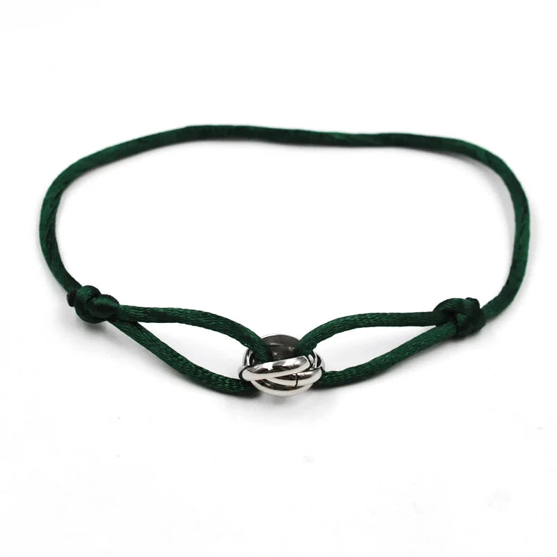 Zalman Luxury Unisex Rope Bracelet With 3 Metal Buckles