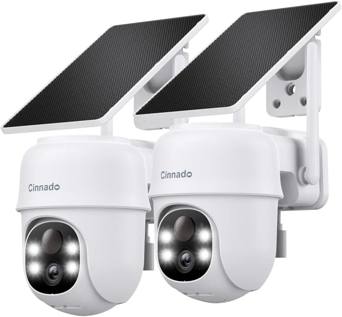 2K Wireless Outdoor Security Camera Solar Powered 360 AI Detection