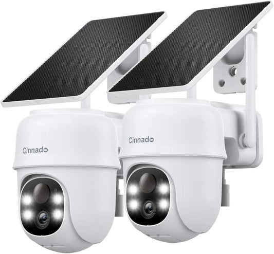 2K Wireless Outdoor Security Camera Solar Powered 360 AI Detection