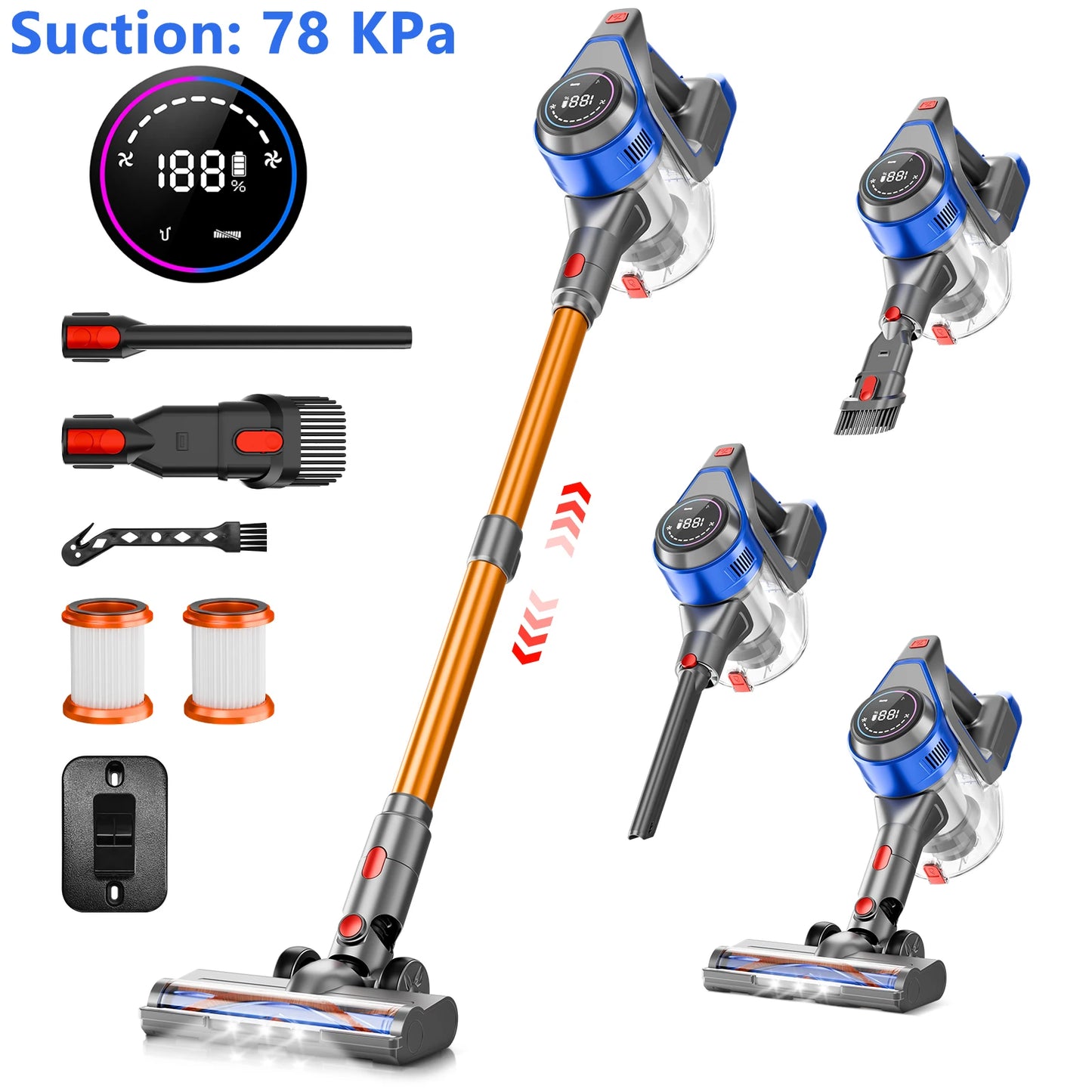 Honki Cordless Vacuum Cleaner Wet And Dry With LED Suction