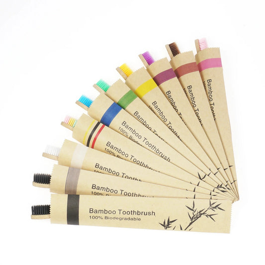Bamboo Kids Toothbrushes Soft Bristles Eco Friendly 10 Pack