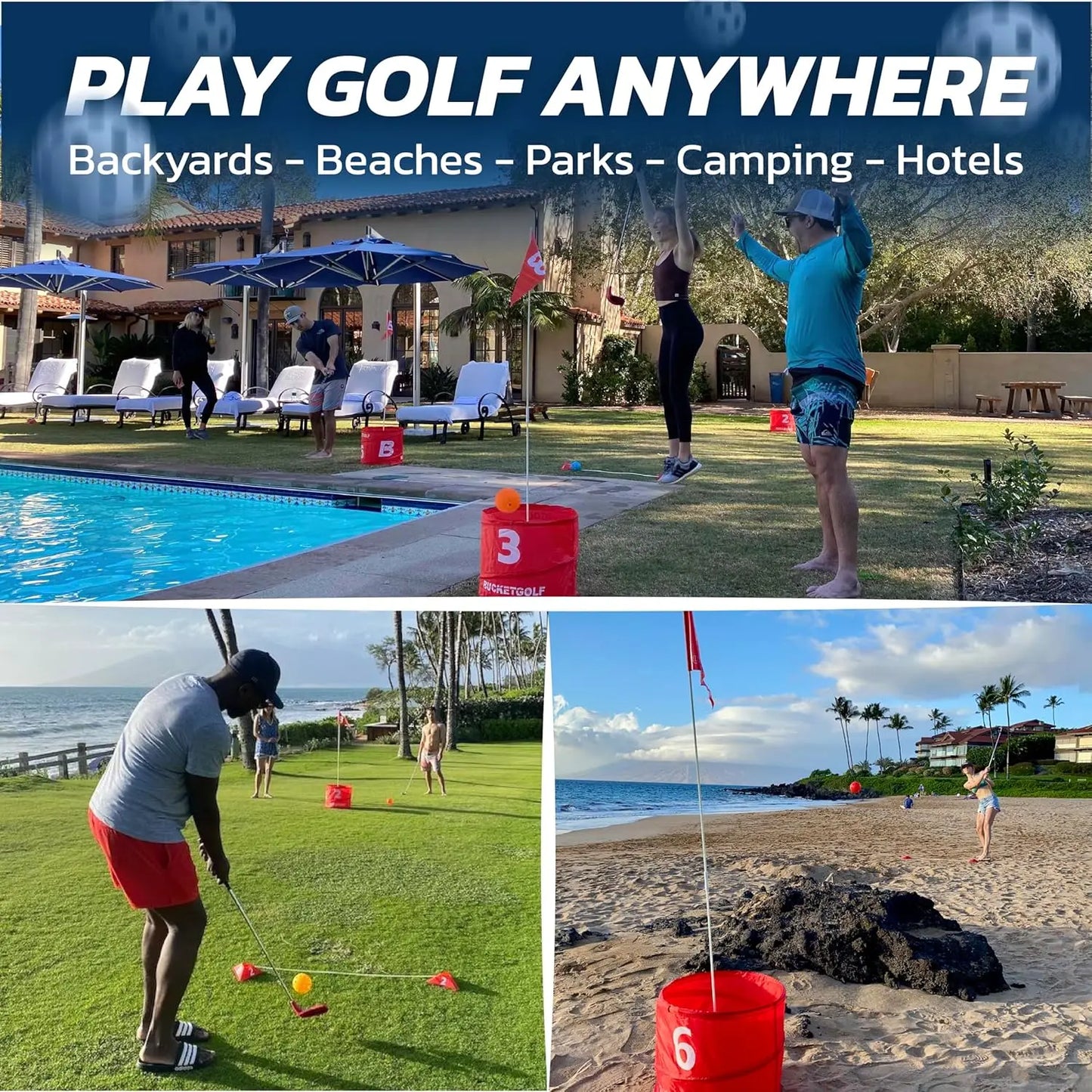 Portable 9-Hole Backyard Golf Game For Family Fun Outdoors