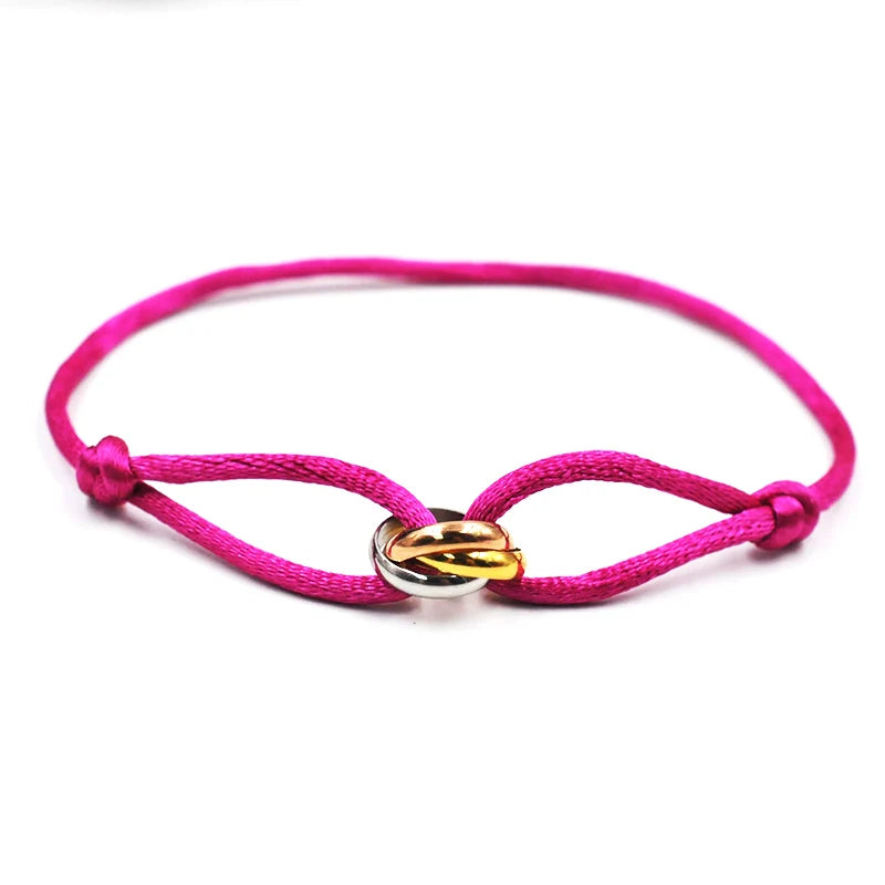 Zalman Luxury Unisex Rope Bracelet With 3 Metal Buckles