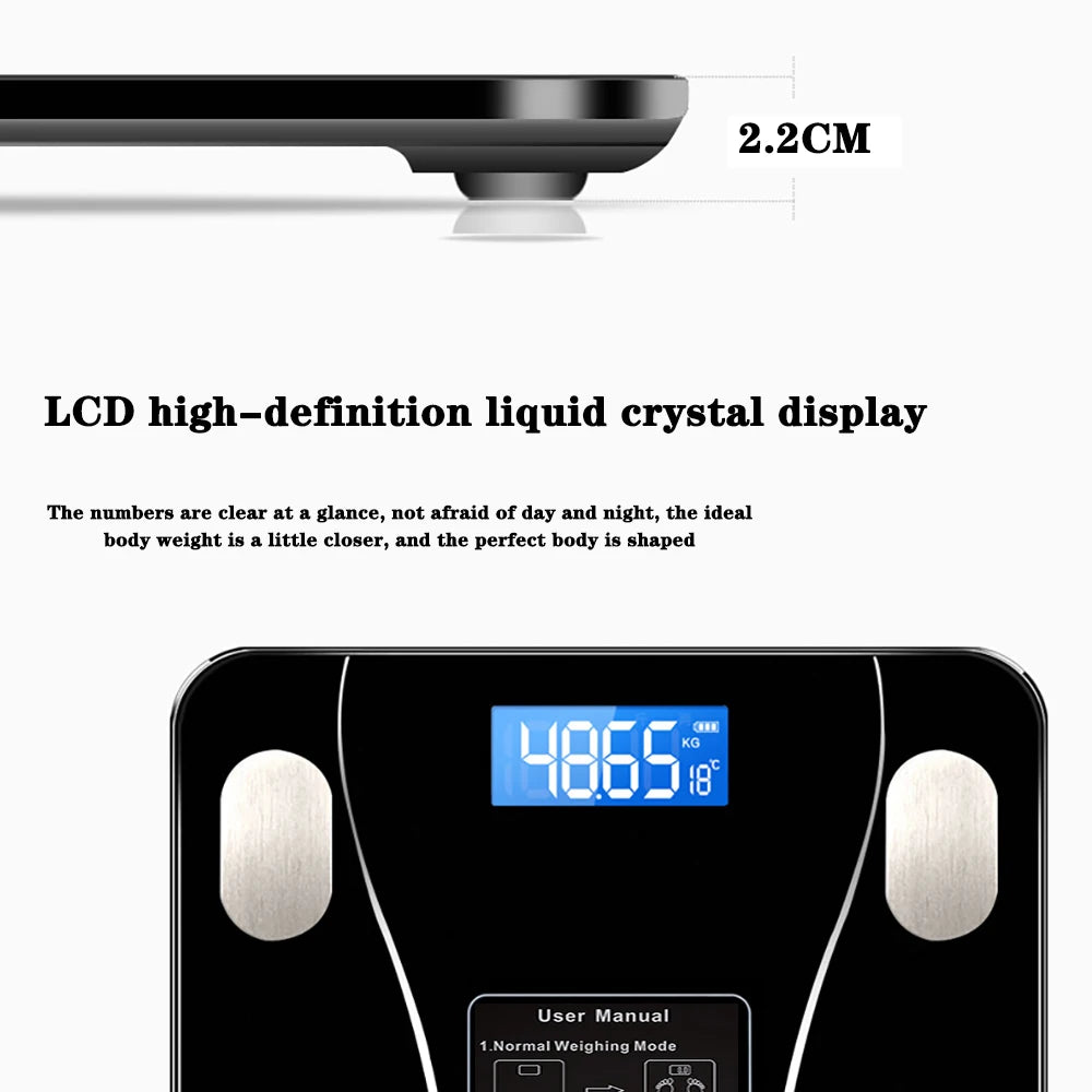 Smart Wireless Body Fat Scale With Bluetooth App Digital Display