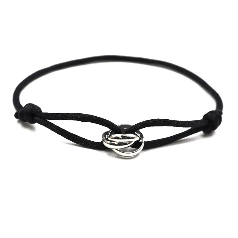 Zalman Luxury Unisex Rope Bracelet With 3 Metal Buckles
