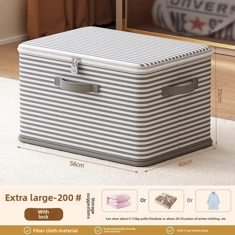 Lockable Foldable Wardrobe Storage Box For Clothes Blankets And Toys