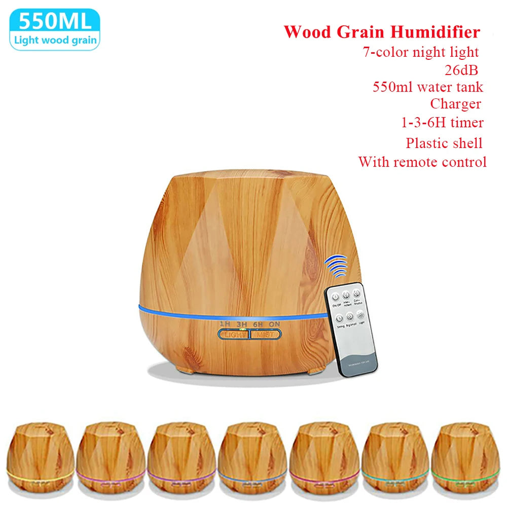 Thankshare Remote Control Humidifier Essential Oil Diffuser With LED