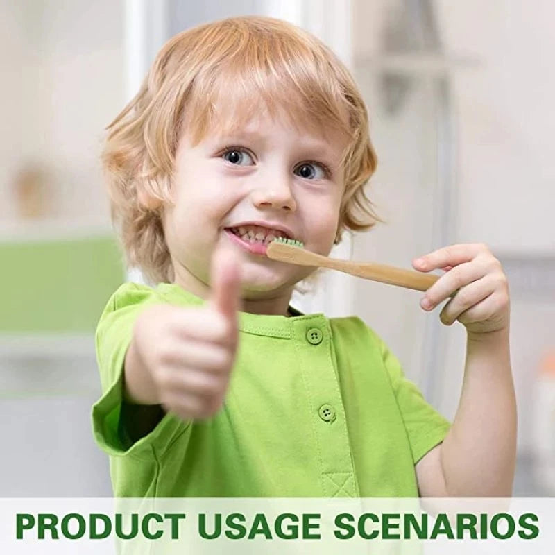 Bamboo Kids Toothbrushes Soft Bristles Eco Friendly 10 Pack