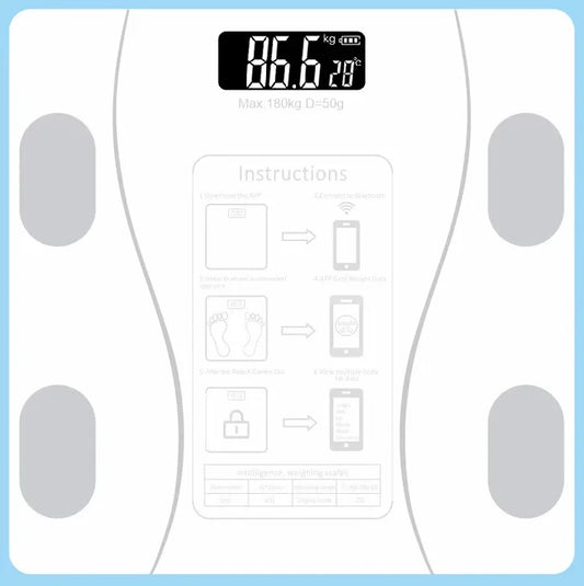 Smart Wireless Body Fat Scale With Bluetooth App Digital Display