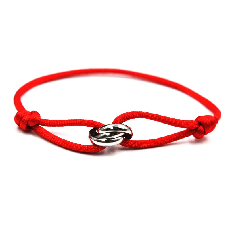 Zalman Luxury Unisex Rope Bracelet With 3 Metal Buckles