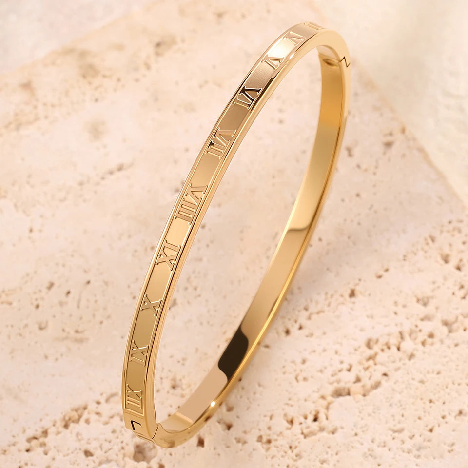 ZAKOL Sparkling Zirconia Inlaid Stainless Steel Stackable Bracelets for Women