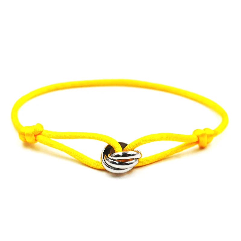 Zalman Luxury Unisex Rope Bracelet With 3 Metal Buckles