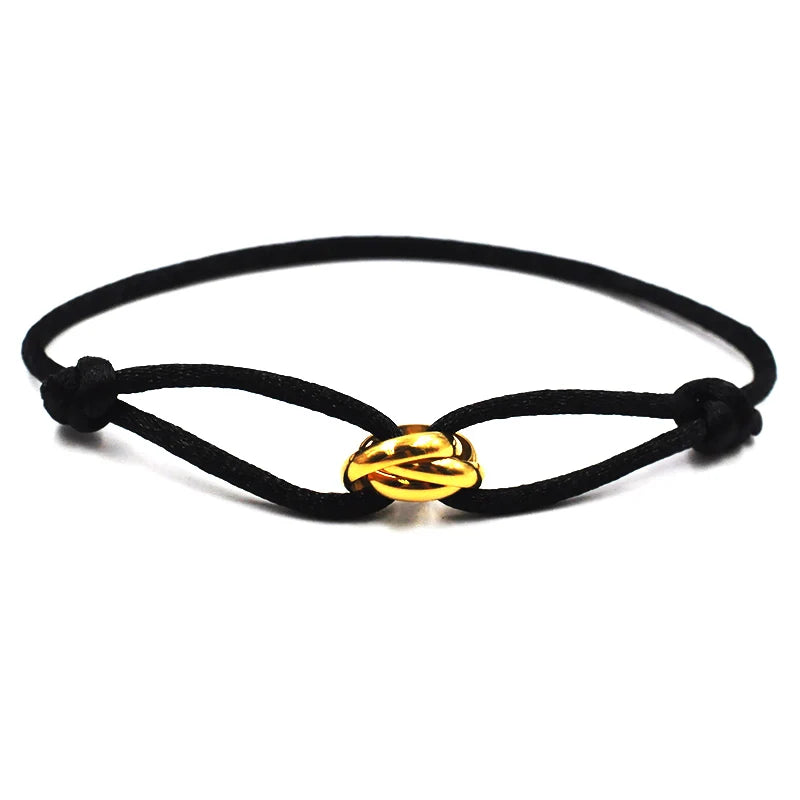 Zalman Luxury Unisex Rope Bracelet With 3 Metal Buckles