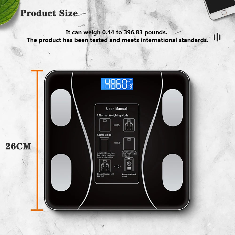 Body Fat Scale With Bluetooth Smart App For Body Composition