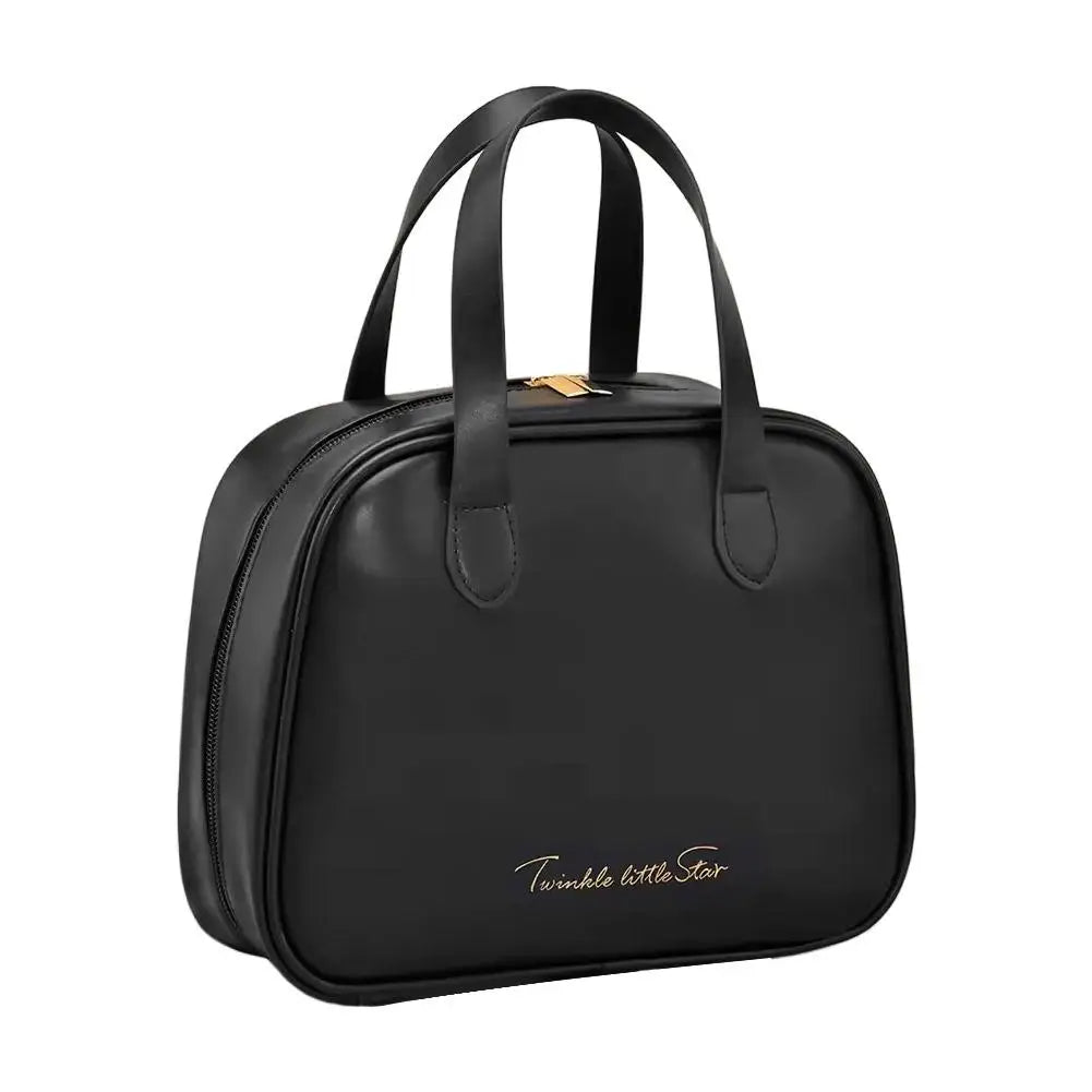 Large Capacity Makeup Case With Stylish Handle, Travel Cosmetic Bag
