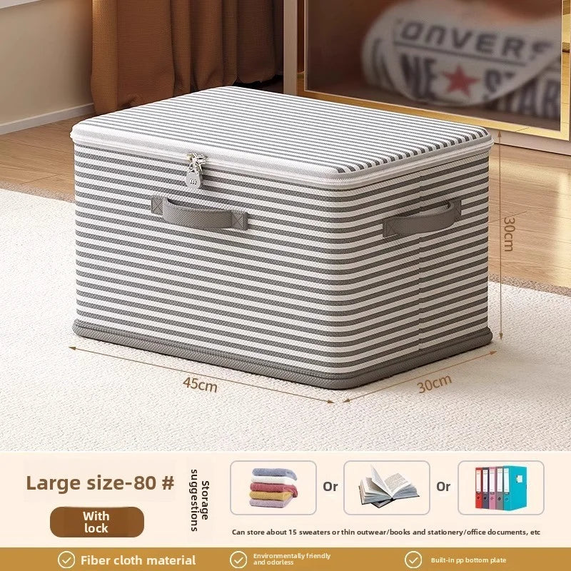 Lockable Foldable Wardrobe Storage Box For Clothes Blankets And Toys