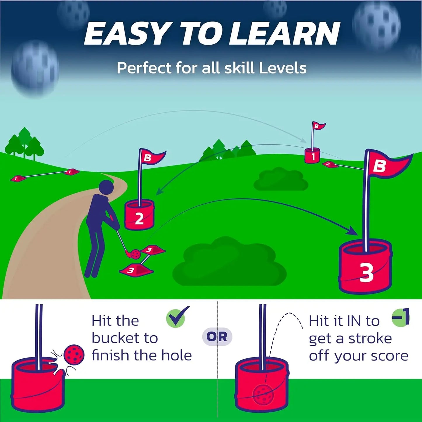 Portable 9-Hole Backyard Golf Game For Family Fun Outdoors