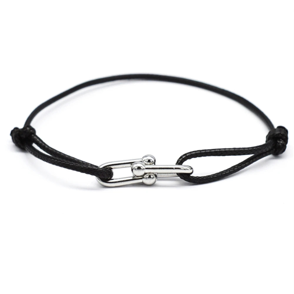 Zalman Luxury Unisex Rope Bracelet With 3 Metal Buckles
