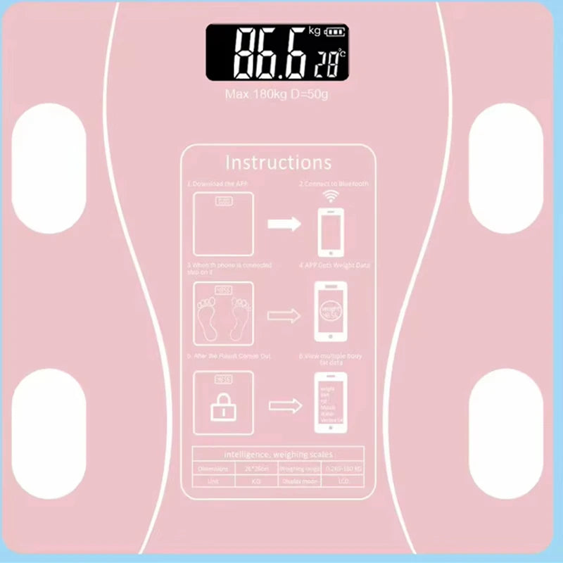 Smart Wireless Body Fat Scale With Bluetooth App Digital Display