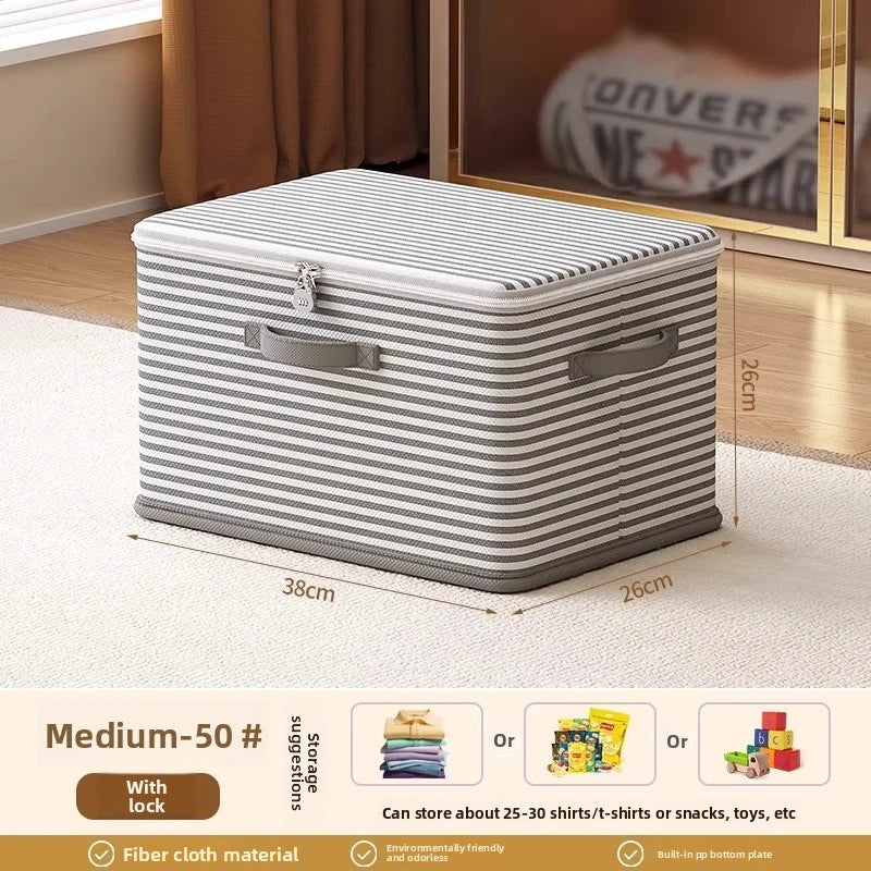 Lockable Foldable Wardrobe Storage Box For Clothes Blankets And Toys