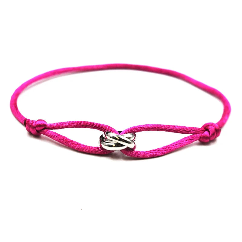 Zalman Luxury Unisex Rope Bracelet With 3 Metal Buckles