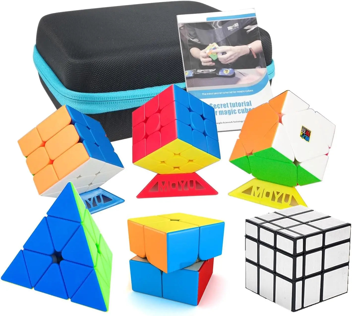 Speed Cube Set With Case 3x3 2x2 Pyramid Mirror Skew