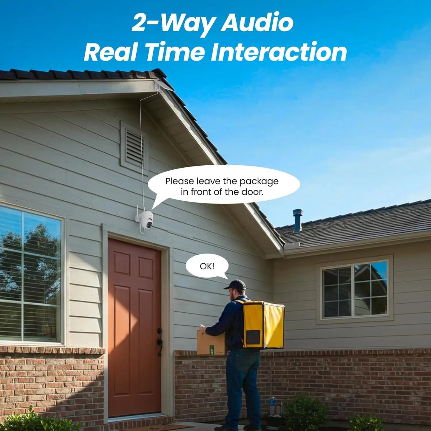 2K Wireless Outdoor Security Camera Solar Powered 360 AI Detection