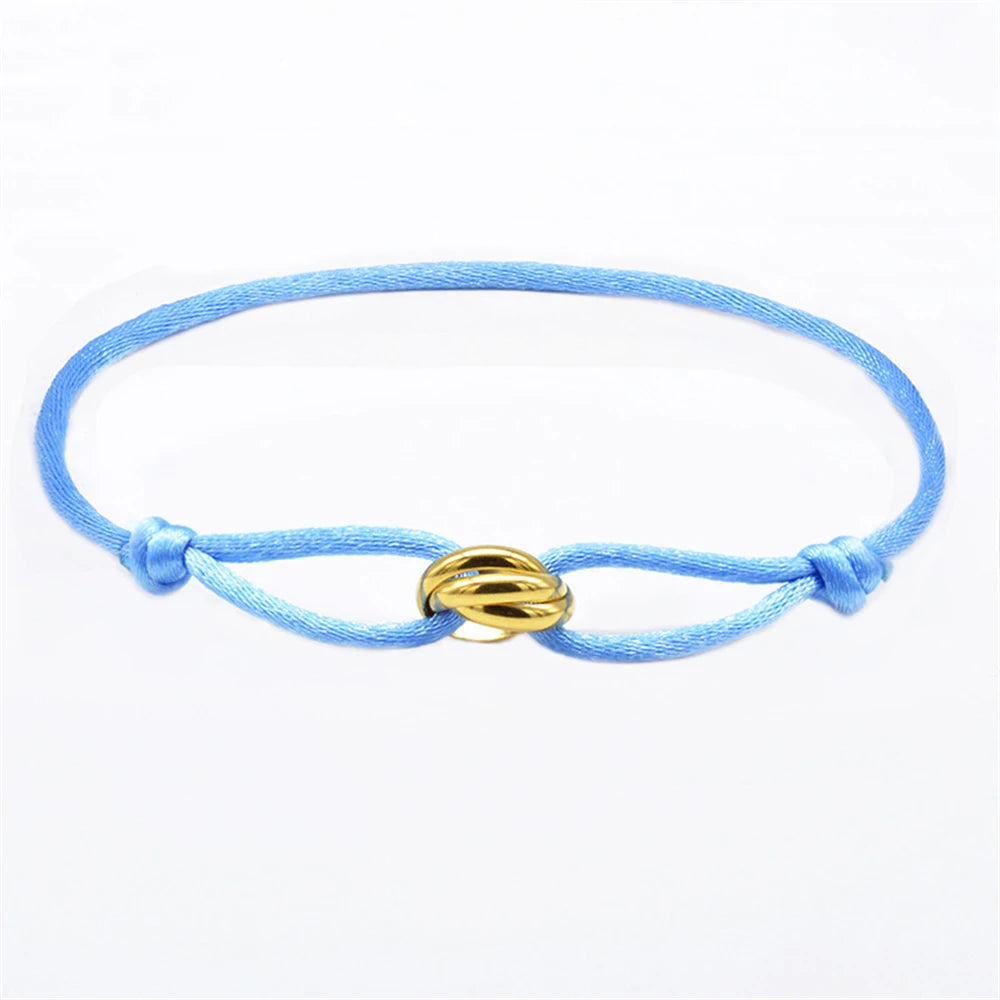 Zalman Luxury Unisex Rope Bracelet With 3 Metal Buckles