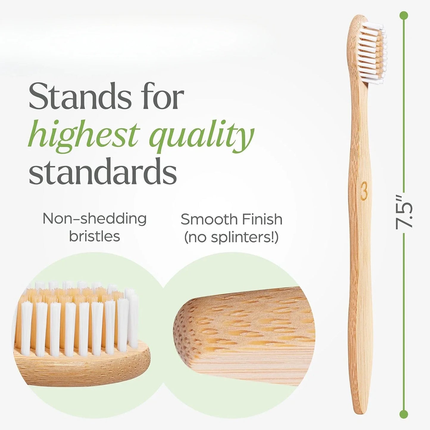 Biodegradable Bamboo Toothbrush Pack, Compostable Wooden Handle, Eco Friendly