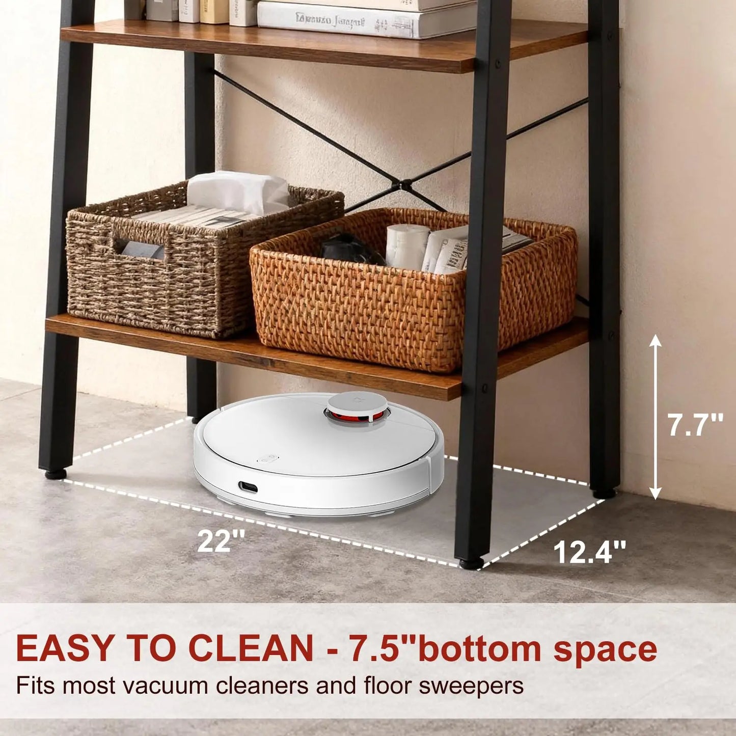 JHK 4-Tier Wood Display Bookshelf Storage Organizer For Living Room