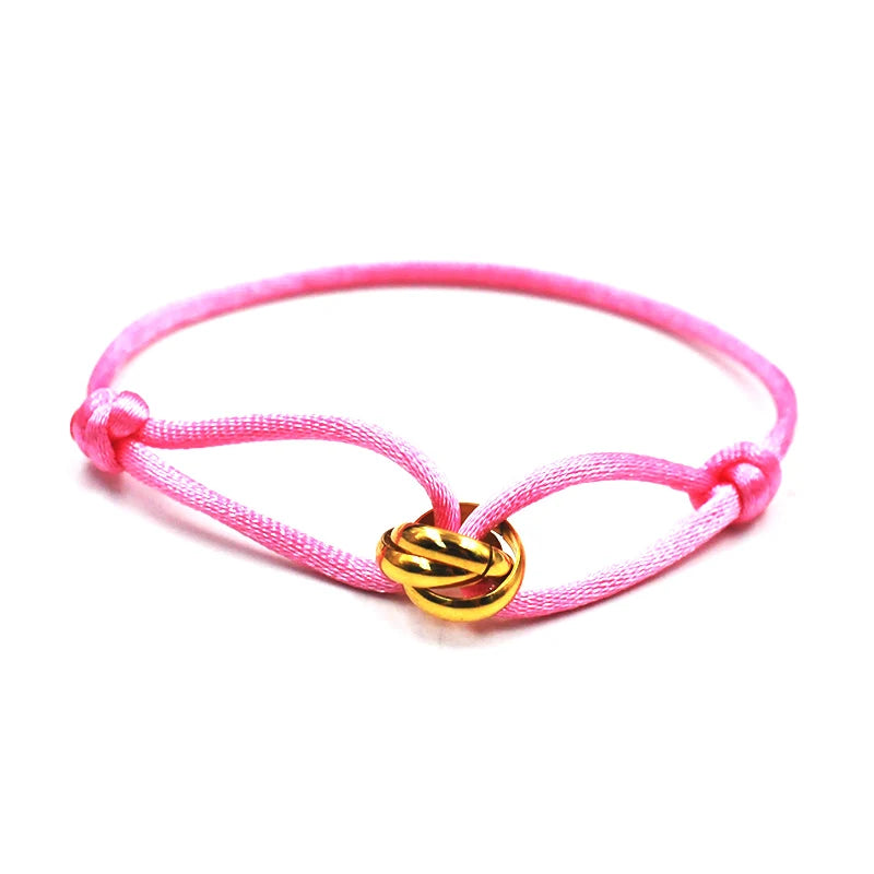 Zalman Luxury Unisex Rope Bracelet With 3 Metal Buckles