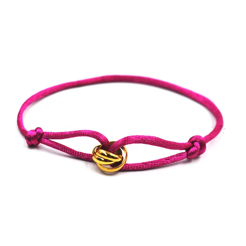 Zalman Luxury Unisex Rope Bracelet With 3 Metal Buckles