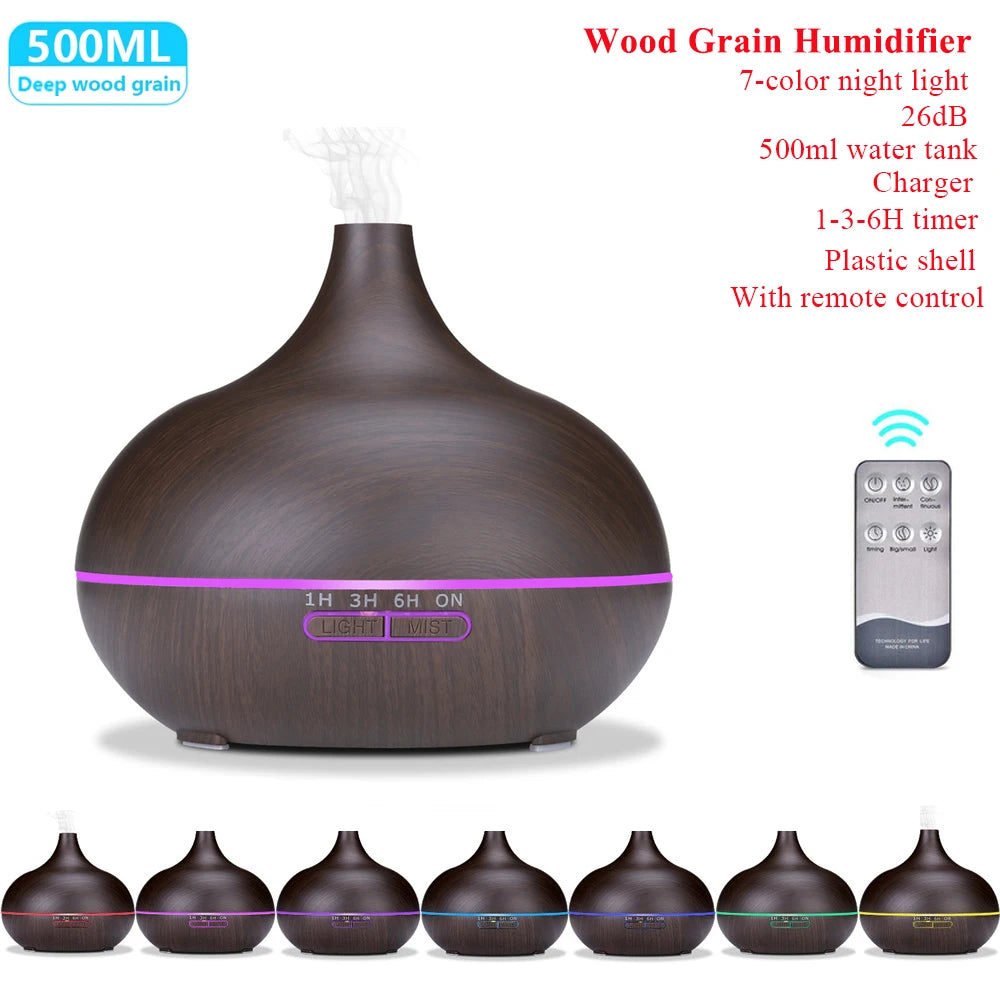 THANKSHARE Remote Control Humidifier Essential Oil Diffuser With 7 Color LED