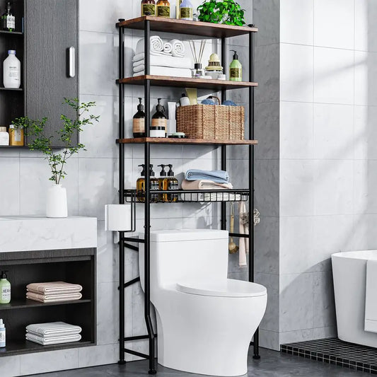 Over Toilet 4 Tier Storage Shelf Bathroom Organizer