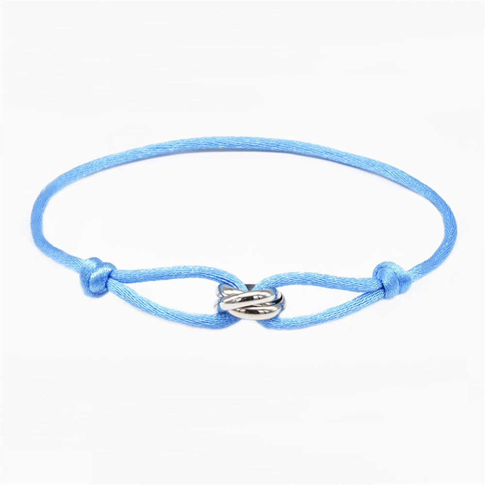 Zalman Luxury Unisex Rope Bracelet With 3 Metal Buckles