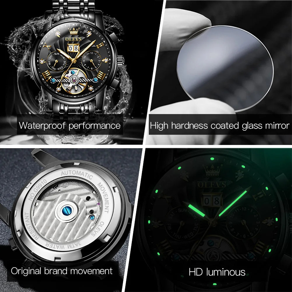 OLEVS Classic Tourbillon Automatic Men's Wristwatch