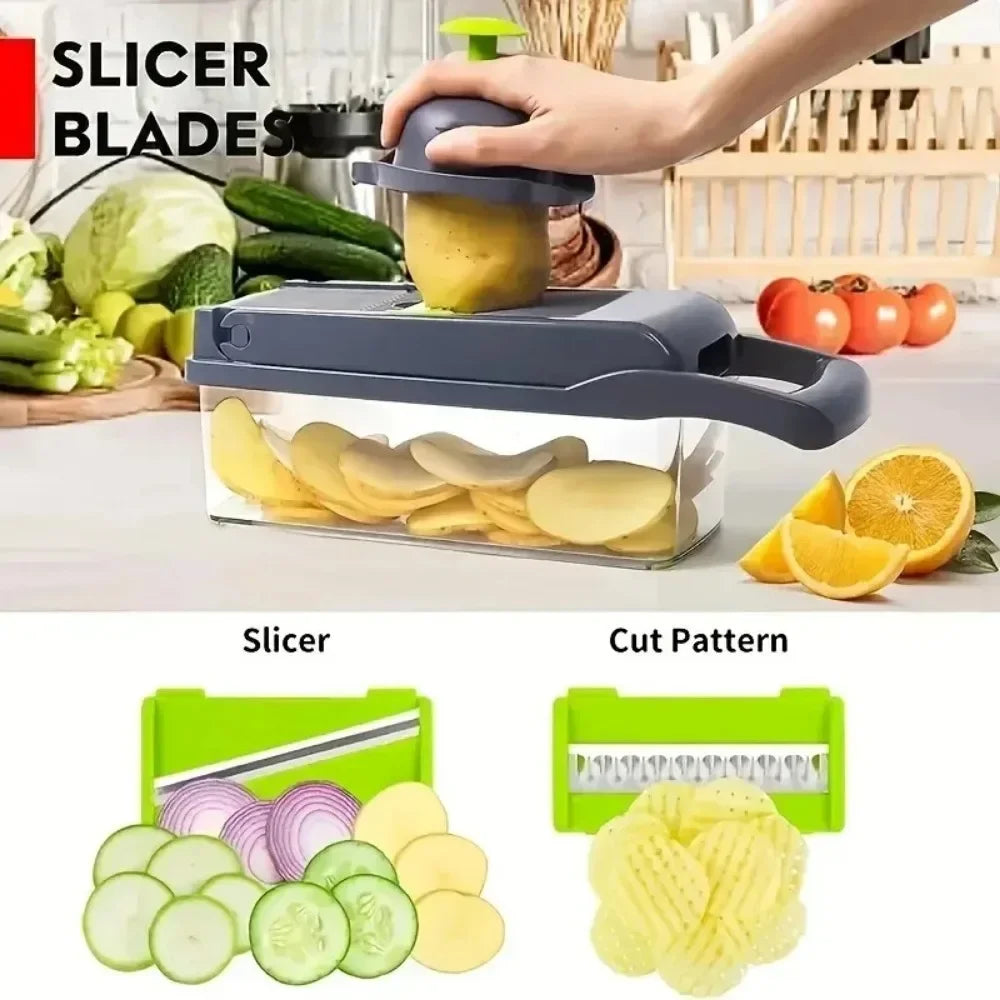 AEDG Multifunctional Vegetable Chopper 14 In 1 Slicer Dicer Grater