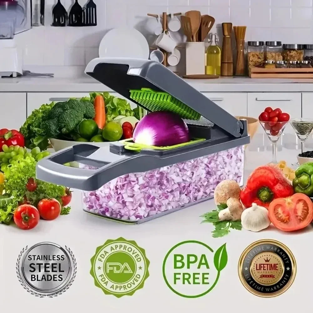 AEDG Multifunctional Vegetable Chopper 14 In 1 Slicer Dicer Grater