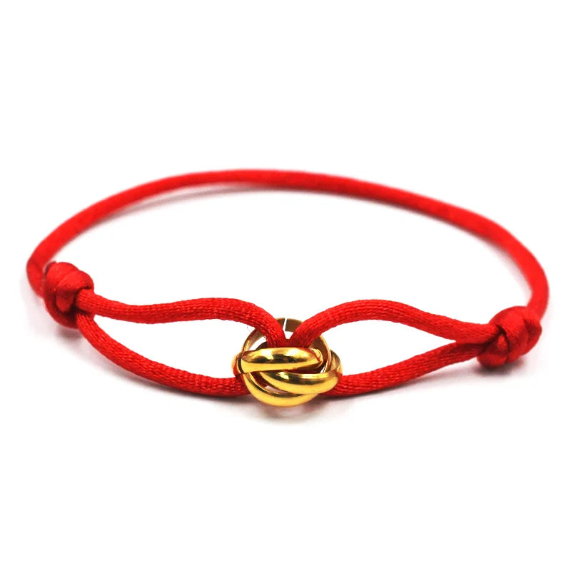 Zalman Luxury Unisex Rope Bracelet With 3 Metal Buckles