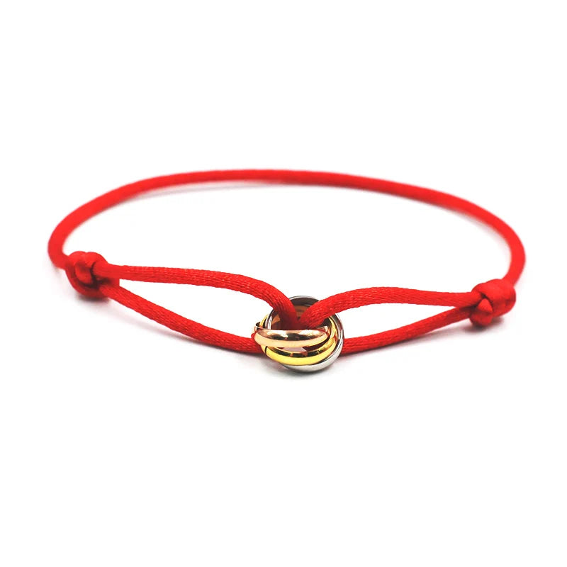 Zalman Luxury Unisex Rope Bracelet With 3 Metal Buckles