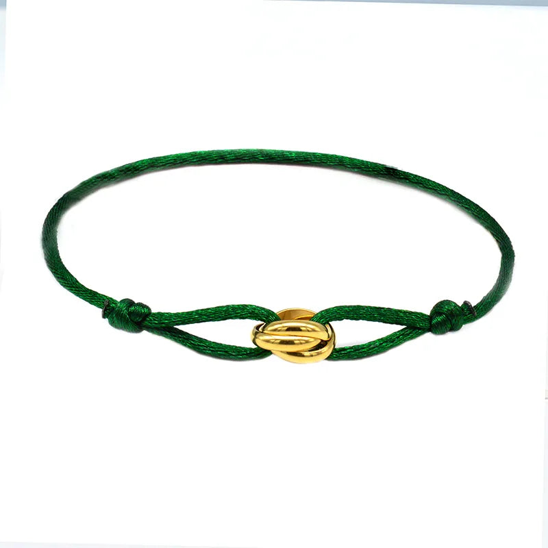Zalman Luxury Unisex Rope Bracelet With 3 Metal Buckles