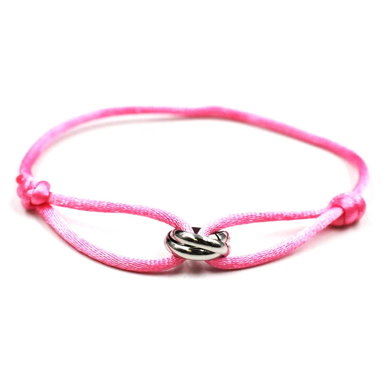 Zalman Luxury Unisex Rope Bracelet With 3 Metal Buckles