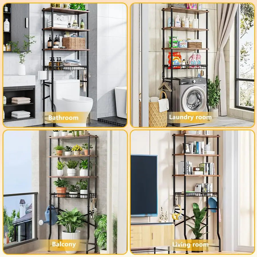 Over Toilet 4 Tier Storage Shelf Bathroom Organizer