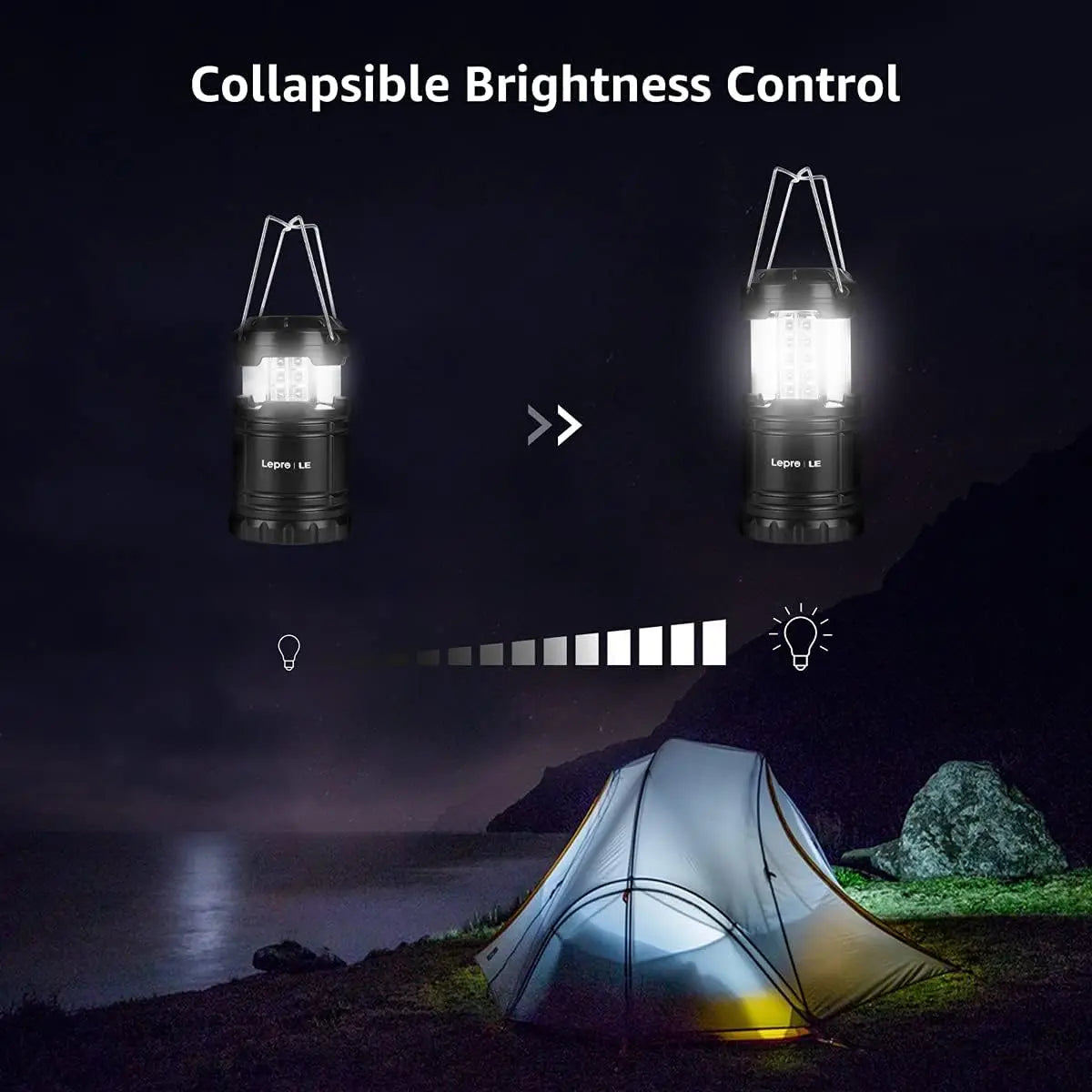 Collapsible LED Camping Lantern IPX4 Water Resistant Battery Powered